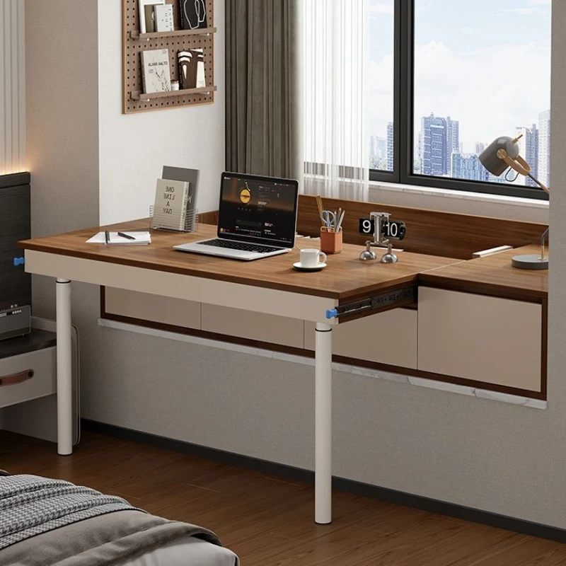 Solid wood bay window desk bedroom small apartment household new folding retractable pull-out table
