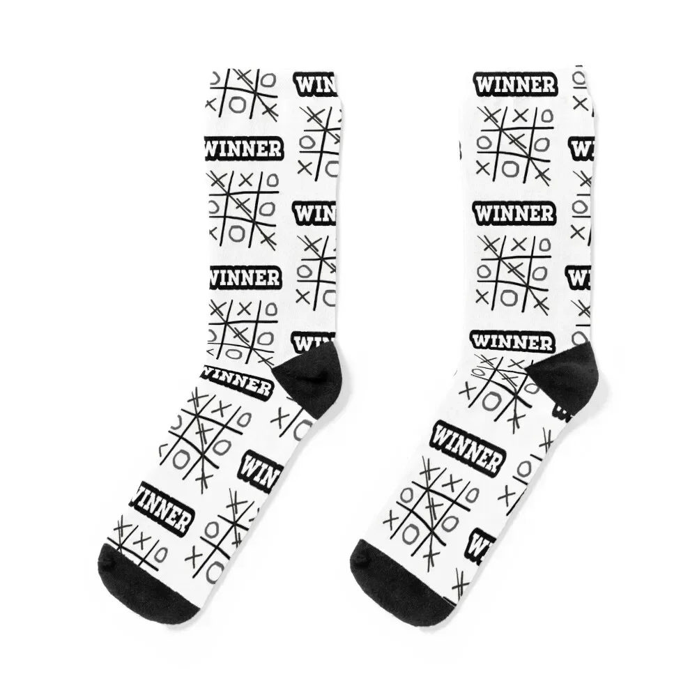 

Tic Tac Win. Game Winner. (White Background) Socks winter thermal Stockings Socks For Women Men's