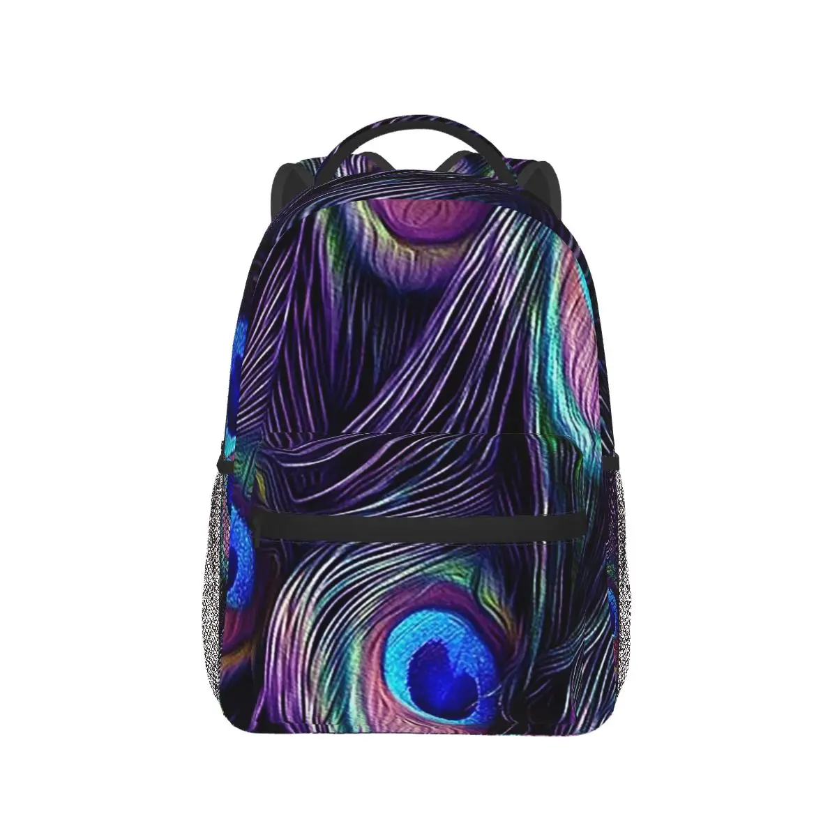 Peacock Feather Backpacks Boys Girls Bookbag Children School Bags Cartoon Travel Rucksack Shoulder Bag Large Capacity