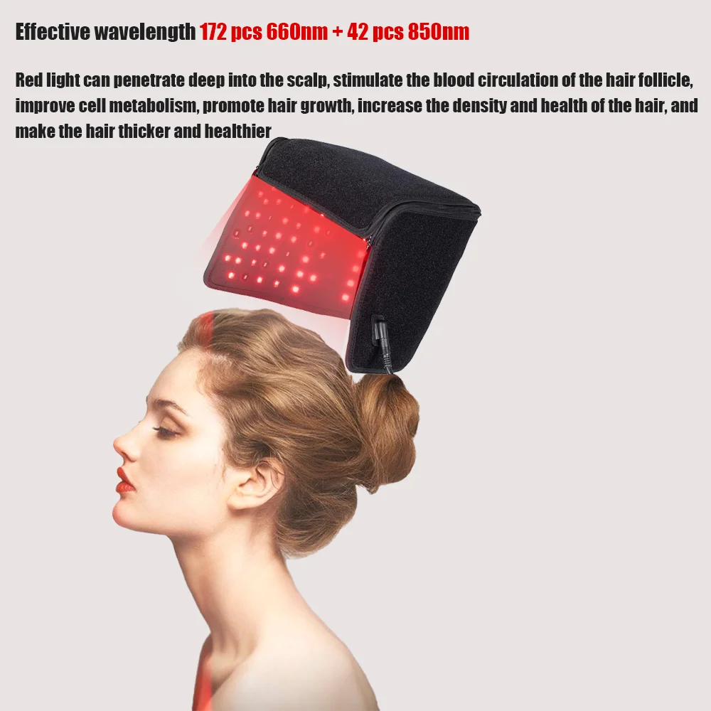 Hair Growth Cap 215pcs Red Light Therapy for Hair Fast Growth Infrared 630nm 460nm Regrowth Anti Hair Loss Relax Scalp Care