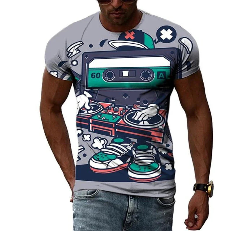 

Cartoon Pattern Summer Harajuku Design Fashion Men T shirt Hot Summer 3D All Over Printed Tee Tops shirts Unisex T shirt