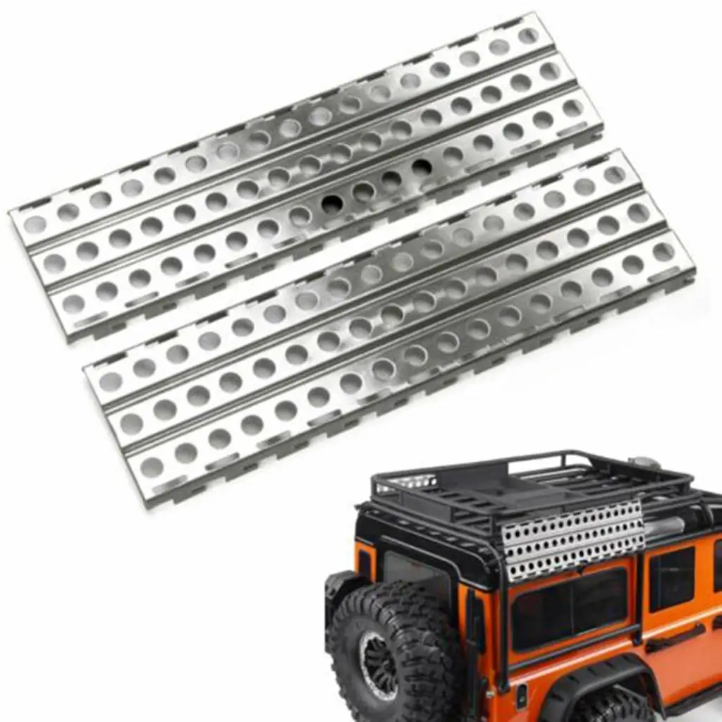1 10 RC Crawler Car Antiskid Plate Silver Aluminum Sand Ladder Board for Axial SCX10 Model Trail Use