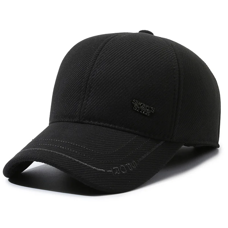 Boné de beisebol grosso e quente masculino, viseiras esportivas masculinas, chapéu pai snapback, outono, inverno, novo