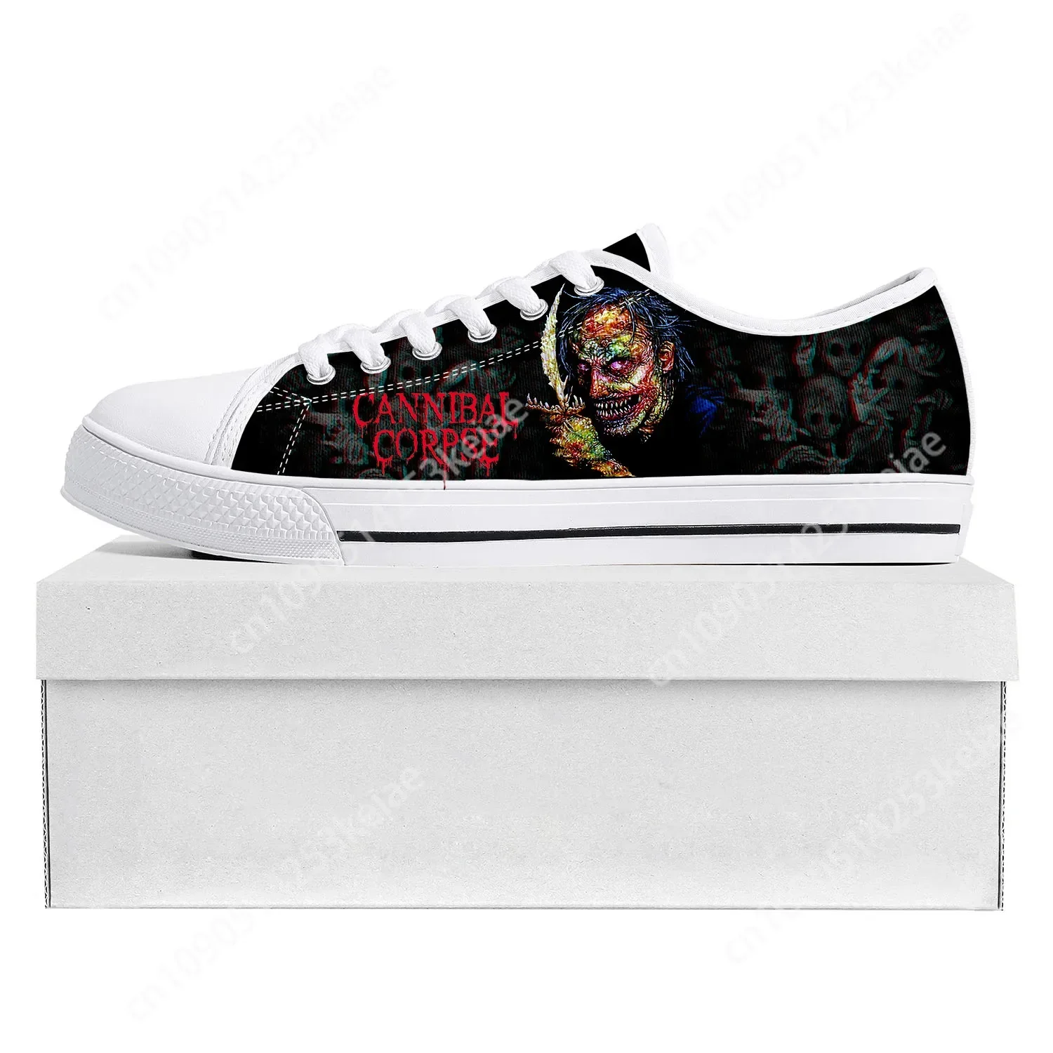 Cannibal Corpse Rock Band Low Top Sneakers Mens Womens Teenager Canvas High Quality Death Metal Sneaker Casual Customize Shoe