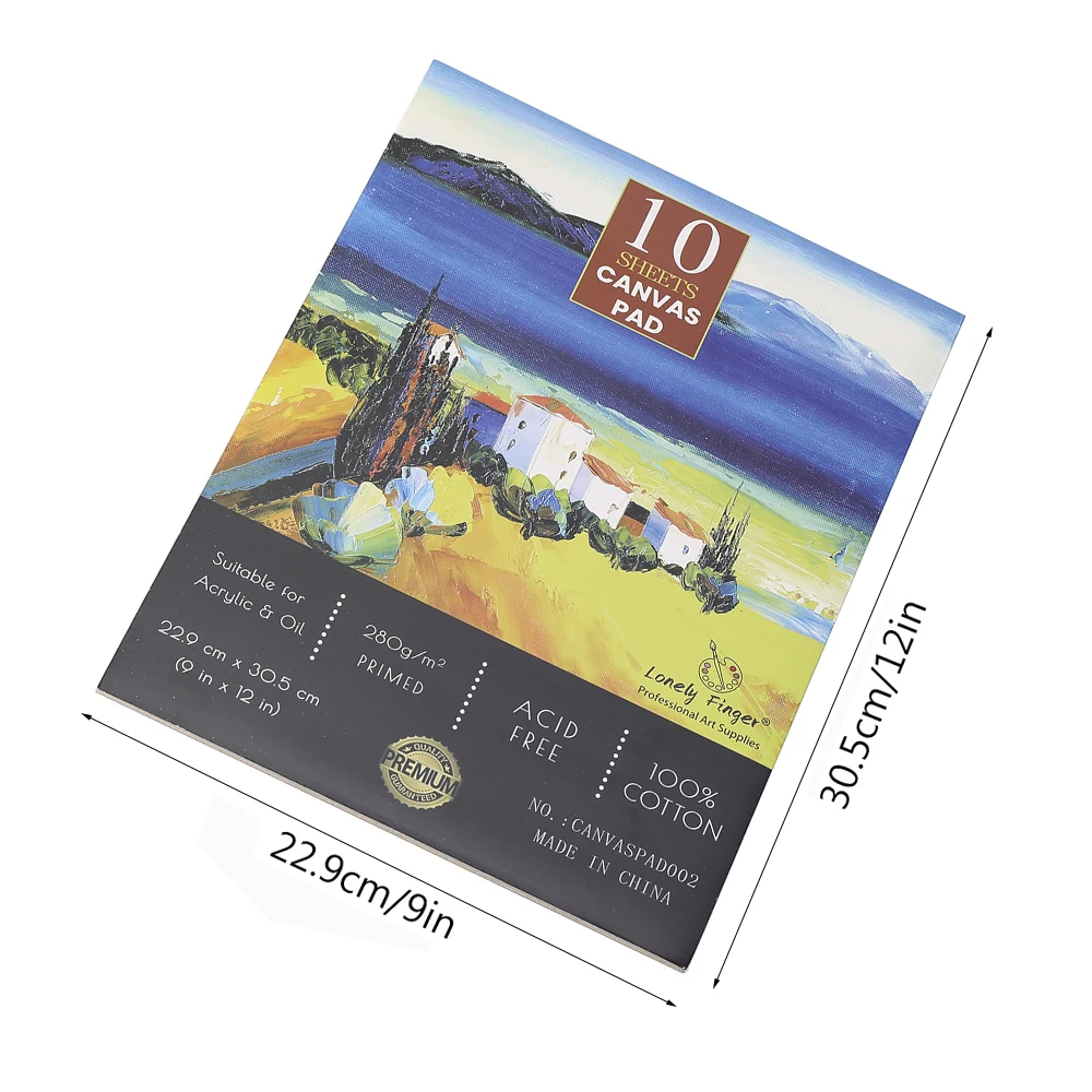 Imagem -02 - Papel de Lona para Artistas sem Ácido para Adultos e Estudantes Tinta a Óleo Tinta Acrílica 10 Folhas 9x12 in 280g
