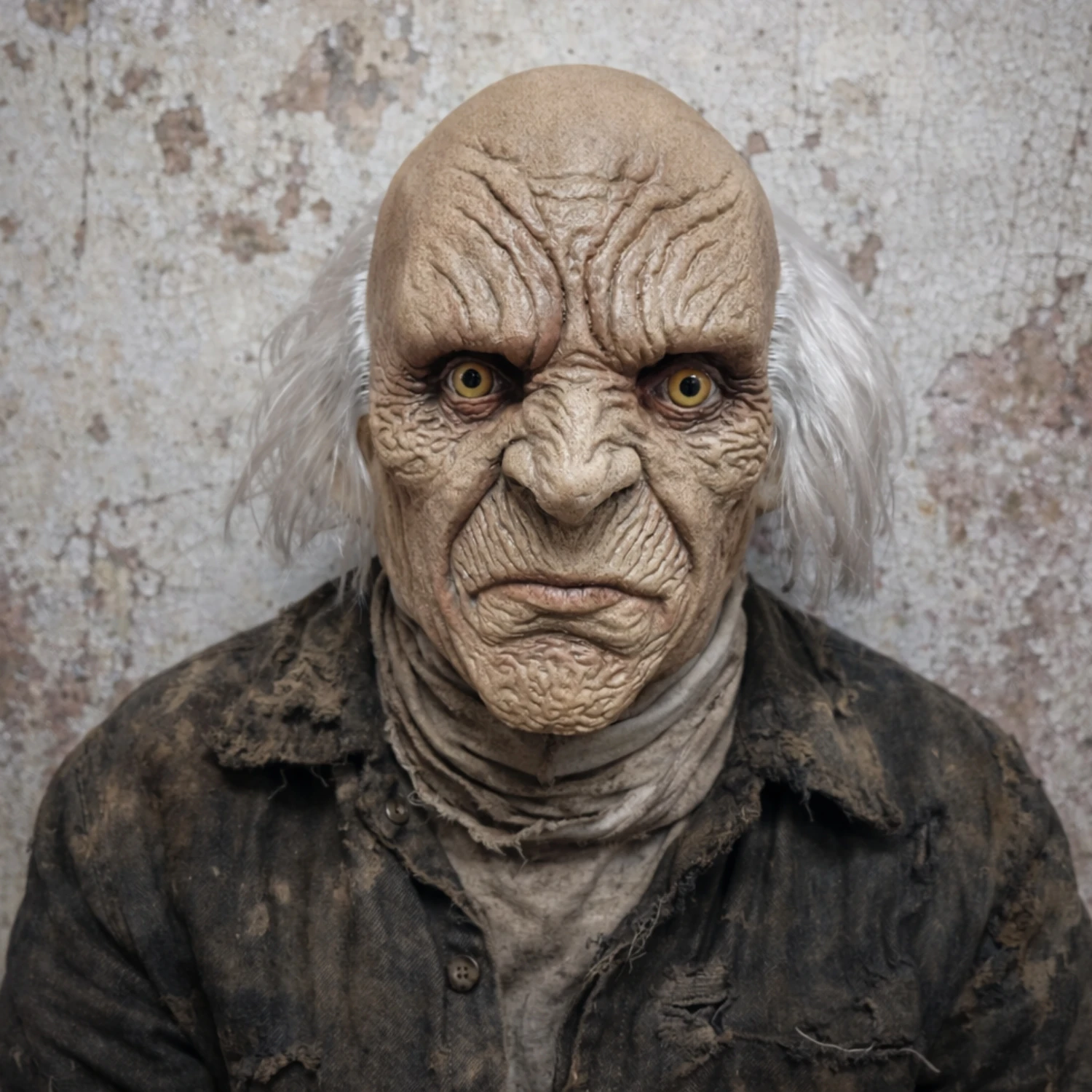 Realistische Alter-Mann-Latexmaske Horrorfaltige Gesichtsmaske Halloween Grusel-Kostümmaske Party Cosplay Erwachsenen-Ganzkopf-Requisite