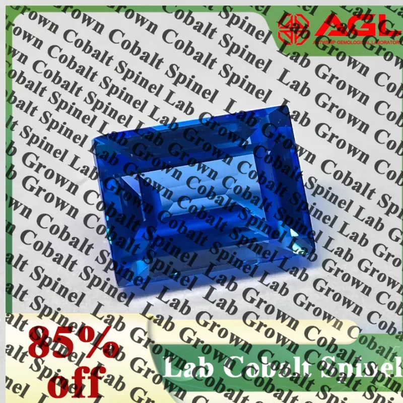 

TOPLab Grown Cobalt Spinel Rectangular Shapes Gemstone for DIY Ring Necklace Earrings Main Materials Selectable Certificate
