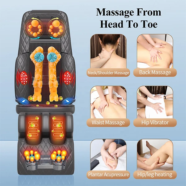 New Multifunction Rechargeable for Chair Yoga Pain Relieve Acupressure Mat Vibration Butt Waist Massage Cushion Pillow