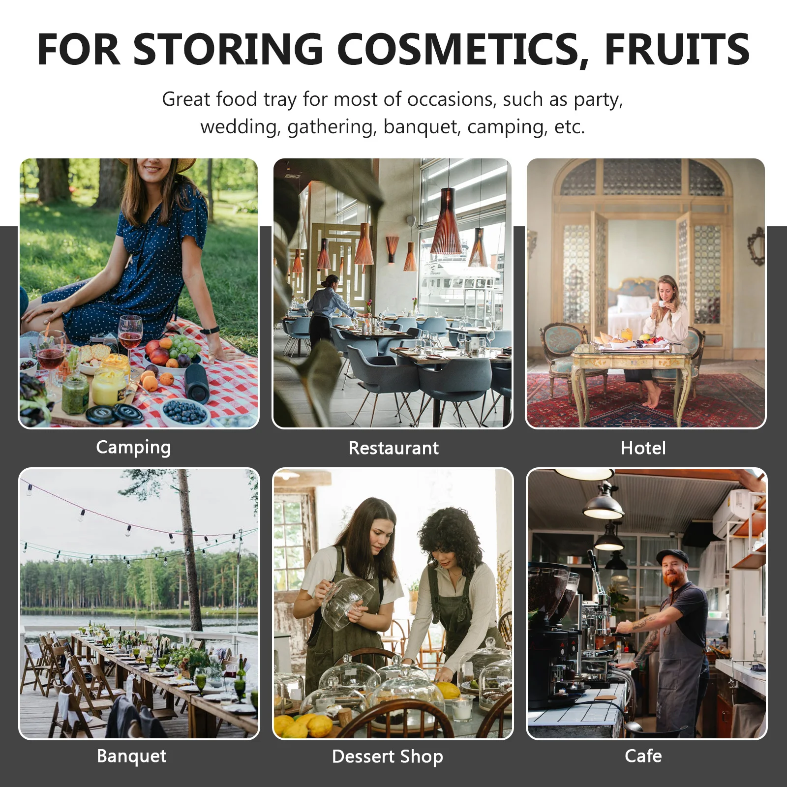 

Mirror Storage Tray Retro Style Exquisite Desktop Organizer Jewelry Display Decorative Makeup Perfume Storage Plate