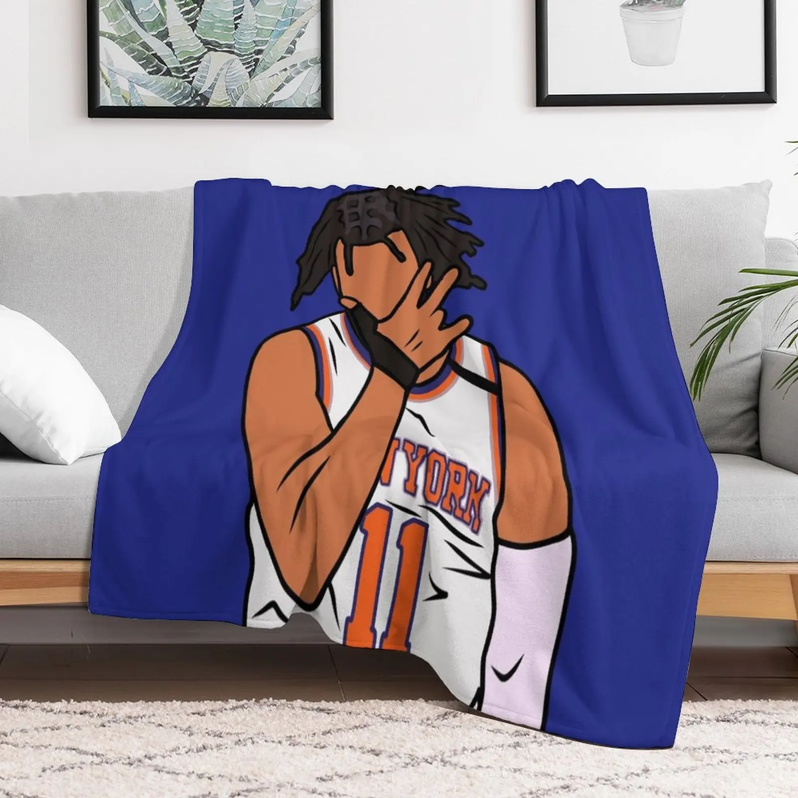 

Jalen Brunson 3 Point Celebration Throw Blanket Extra Large Throw Decorative Beds Sofa Quilt Blankets