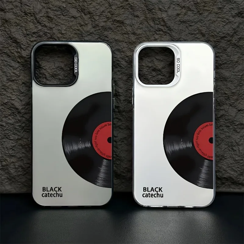 Black Record Pattern Phone Case for Samsung Galaxy S21 S22 S23 S24 S25 S26 Ultra Plus A73 A55 A35 A33 A25 A15 Shockproof Cover