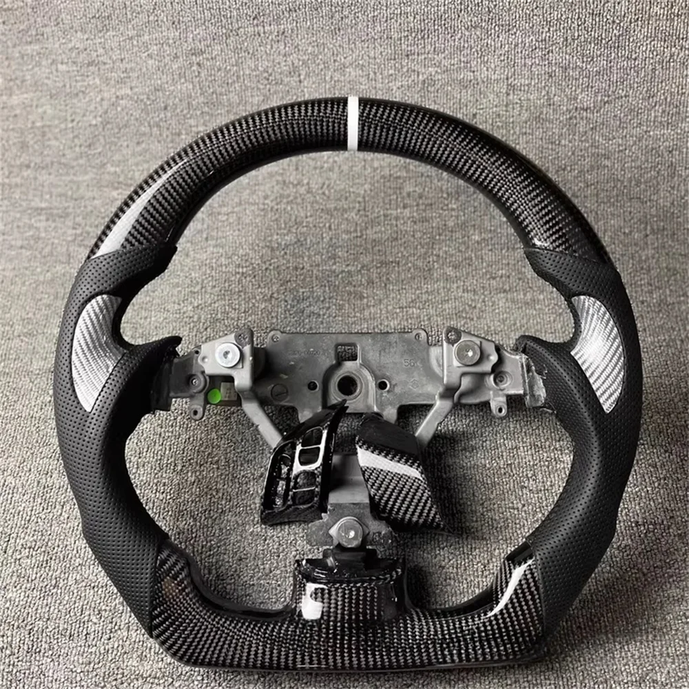 

Racing Style Carbon Fiber Leather Steering Wheel with Horn Button High Quality Car Accessories for Mazda 3 6 ATENZA Axela