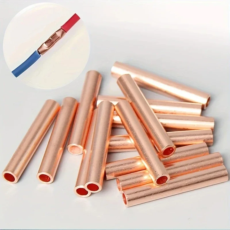 100Pcs Copper Ring Terminals Wire Crimp Connectors Bare Cable Battery Terminals Soldered Connectors for Electrical Wiring