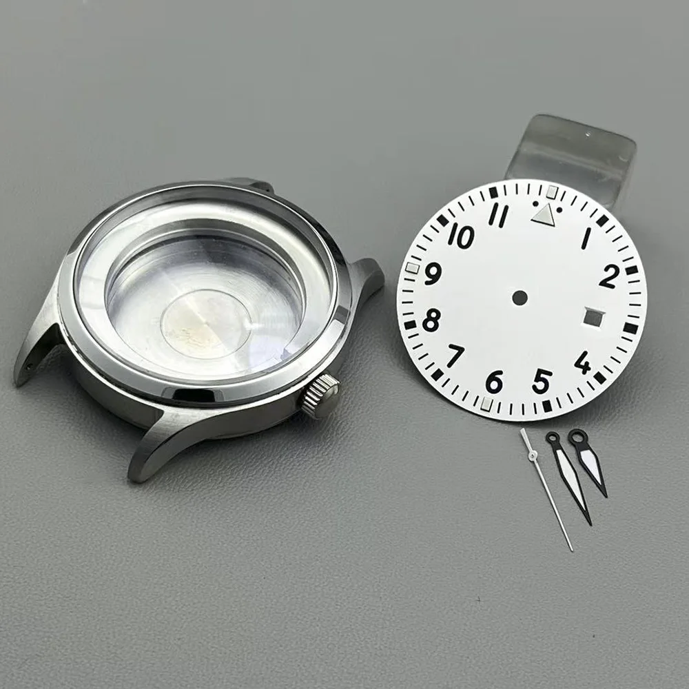 40mm Waterproof Steel Watch Case Compatible with 8215 821A 82 Series DG 2813 ST1612 Black Hour Hand Suitable for Watch Assembly
