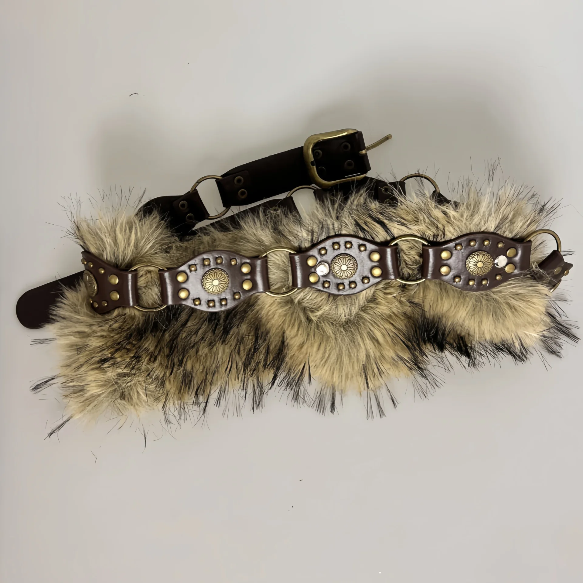 Punk Rivet Cross-Border Hot Item Western Cowboy Furry Belt Personality Versatile Y2K New Style