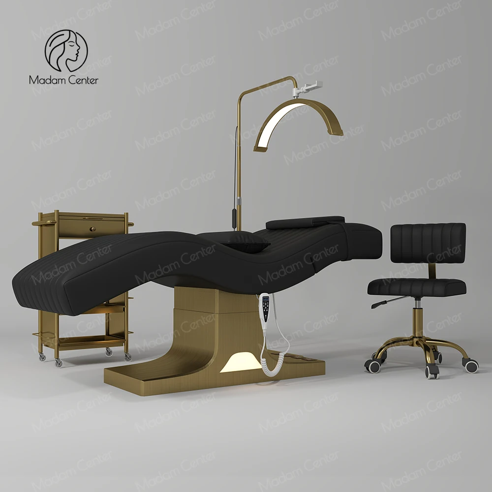 

Curved Eyelash Chair Recliner Cosmetic Salon Bed Massage Table Lash Extensions High-End Furniture Treatments