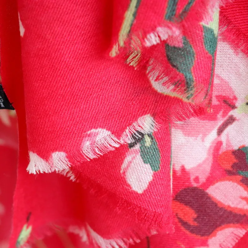 Winsleter-Women 100%Wool Elegant Long Scarf, 200*100CM Floral Print, Mom Gift Vintage Temperament Scarves, 2025 Winter A5D231CC