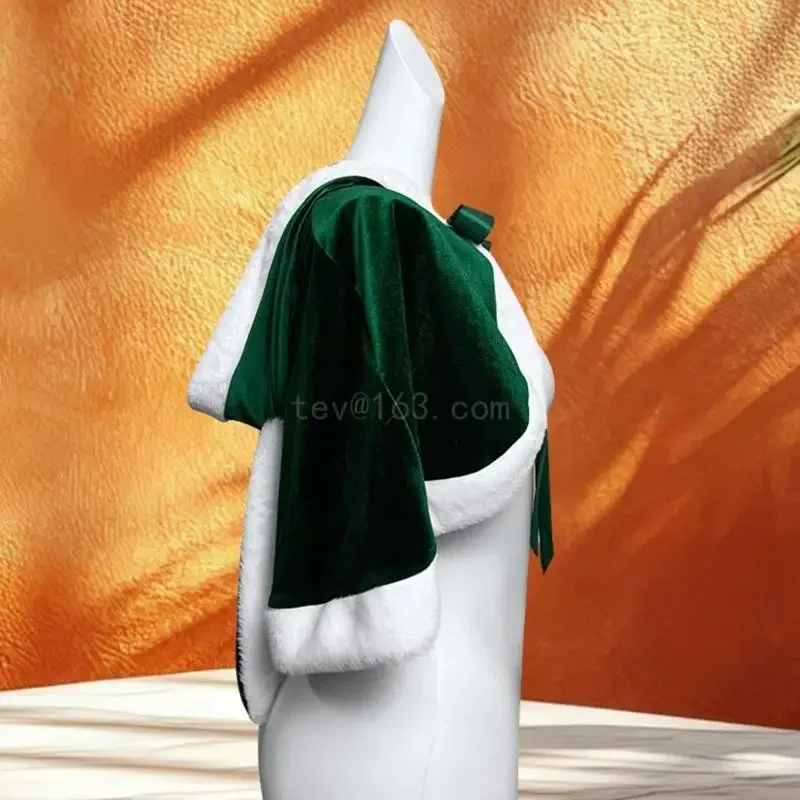 Christmas Capes Shawl with Rabbits Ears Festive Party Wear for Women and Teens Holiday Celebrations Open Front Capes image 2