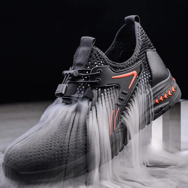mens casual breathable steel toe caps working safety shoes worker summer sneakers tooling security boots protective footwear man
