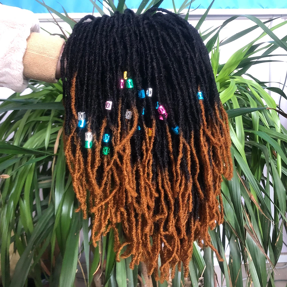 Parrucche finte intrecciate sintetiche per donne nere Dreadlocks Faux Locs parrucche per capelli all\'uncinetto parrucche corte Afro ricci resistenti