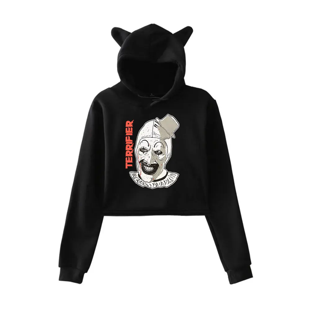 

Terrifier Art The Clown Jumbo Graphic Vintage 90s Streetwear logo Hoodie Merch Hoodies Sweatshirts for Girls Cat Ear Crop