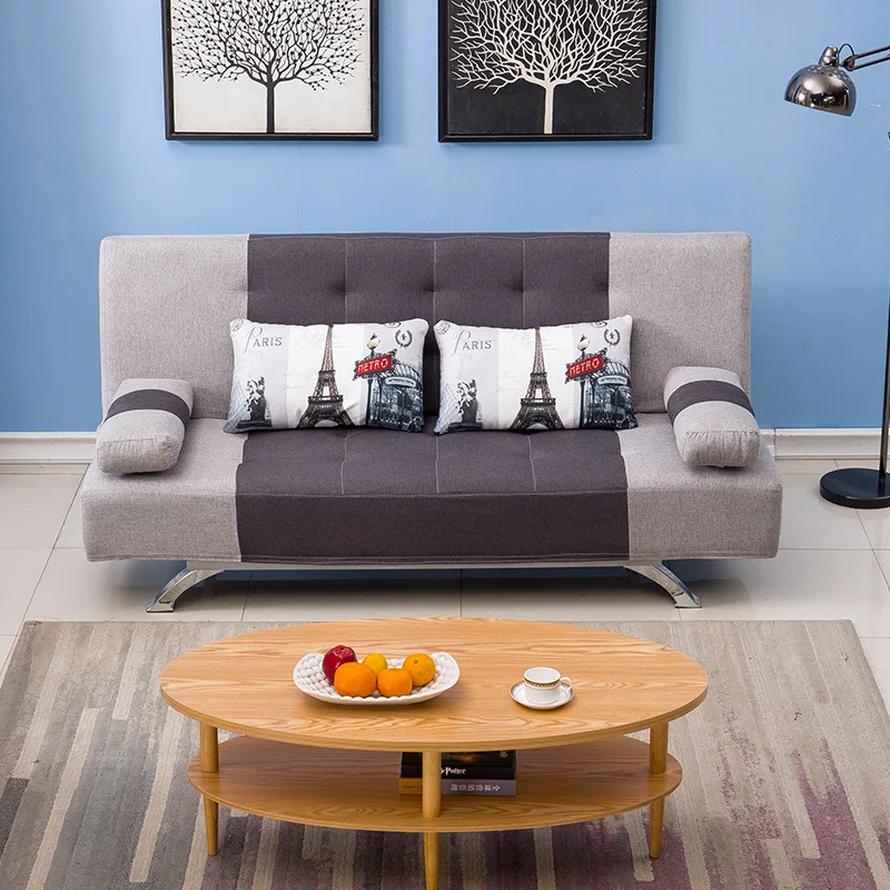 Multifunctional fabric sofa bed foldable single double triple sofa lazy storage modern minimalist style