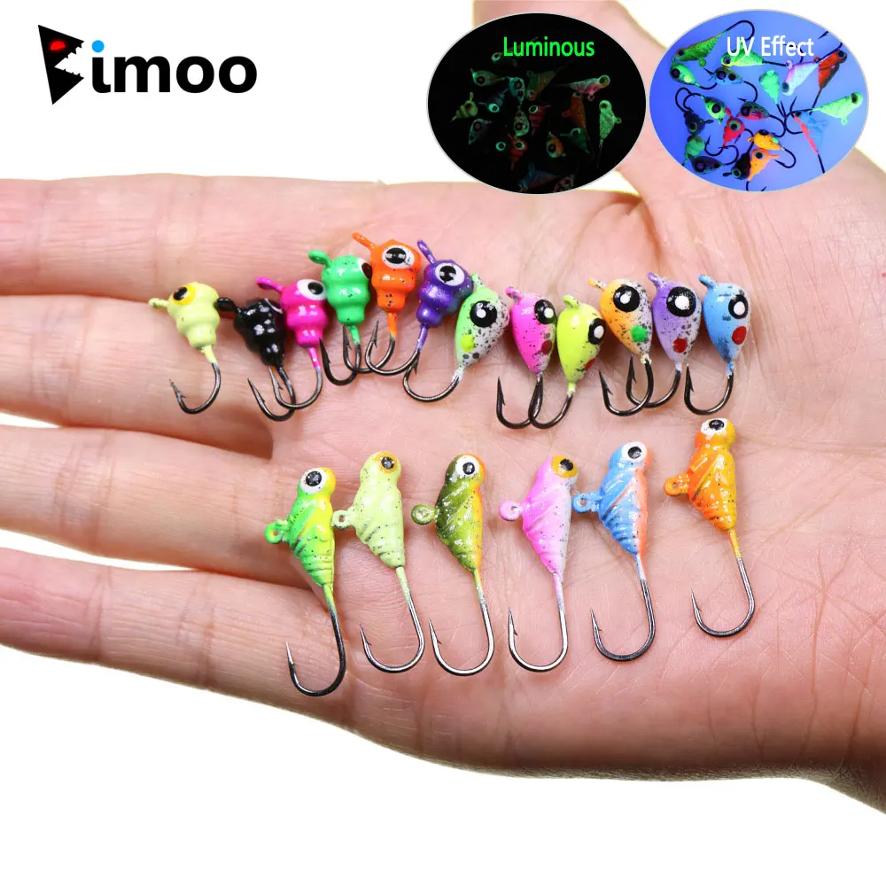 

12PCS Winter Ice Fishing Hook Lure 1.6g~1.75g Jig Head Hook Bait Metal Bait Fish Bass Pike Trout Walleye Jigging Fishing Tackle