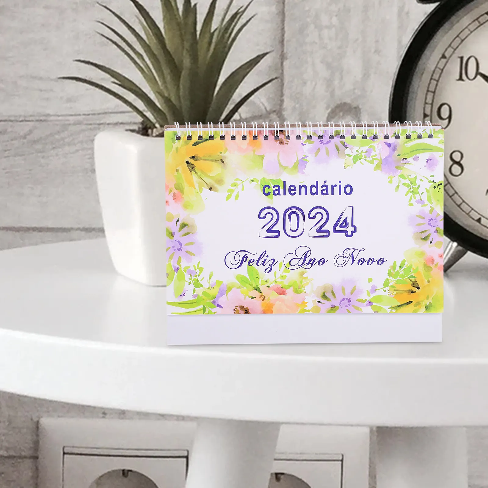 

1 Small Desk Calendar 2024 Brazil Holiday Table Calendar Decorative Ornament for Home Office School Desktop Standing Mini