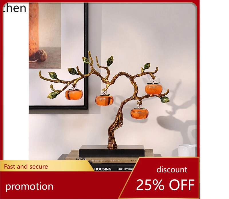 LYY  Home Persimmon Ruyi Living Room Entrance Crafts Office Desktop Decoration Ornament New Home Moving Ceremony