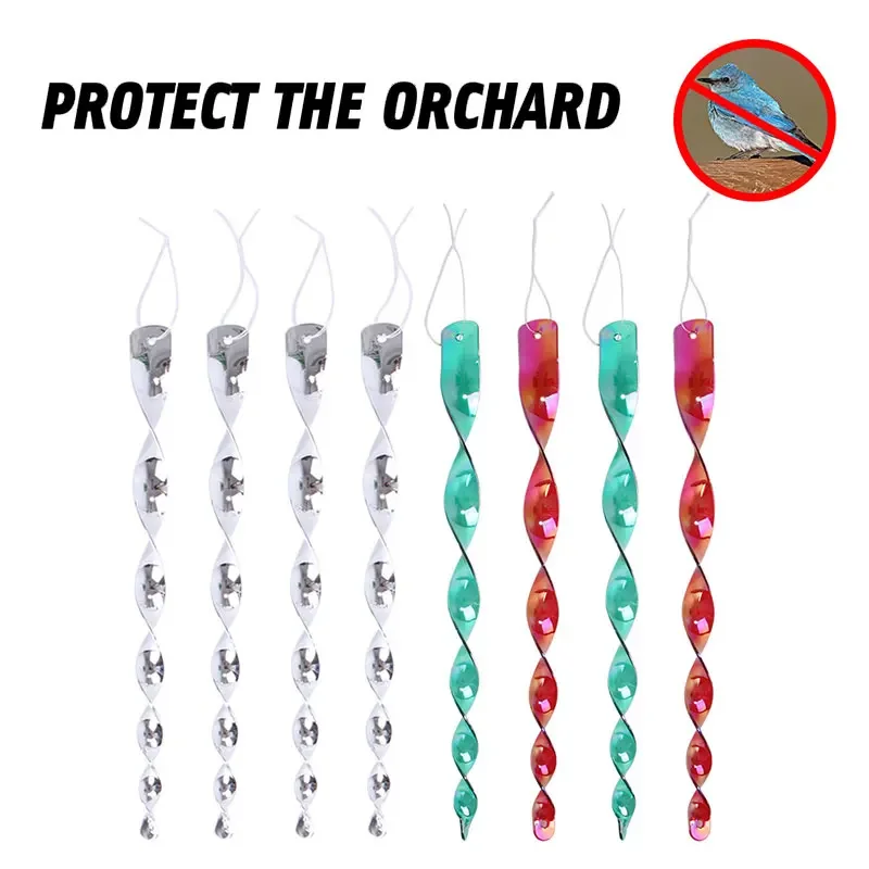 

12pcs Bird Repeller Rotating Rod Bird Scare Rod Reflective Rod Protect The Orchard Environmental Agricultural Repeller Device