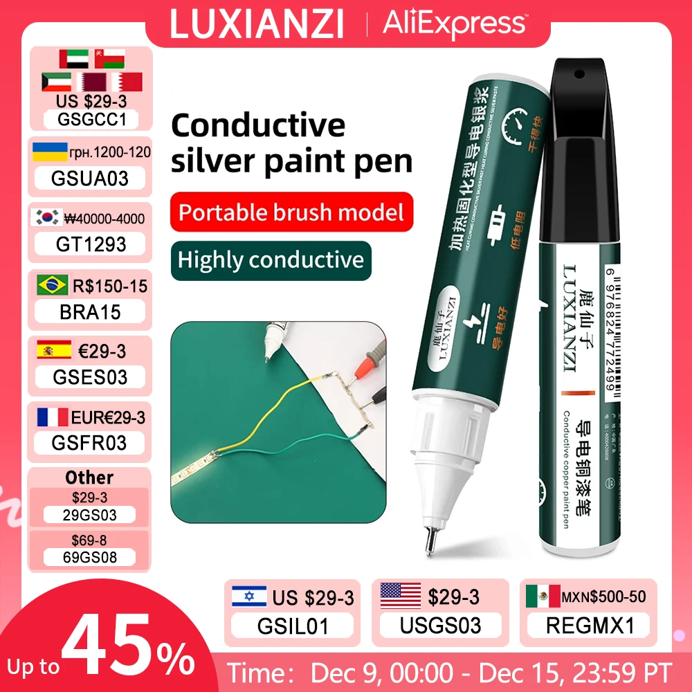 LUXIANZI Conductive Silver Paint Pen Anti-interference For Circuit Board Repair DIY High Conductivity Low Resistance Copper Ink