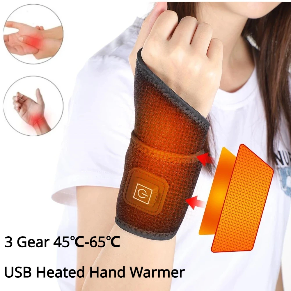 

Electric Wrist Heated Herb Wrap Therapy Self-Heating Wrist USB Heated Hand Warmer Compression Pain Relief Wristband 1PCS Brace