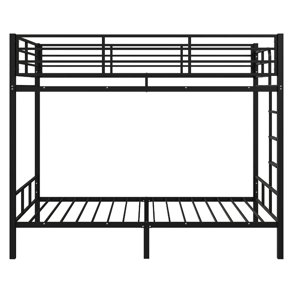 سرير بطابقين مع سلالم وقاعدة مسطحة، شرائح معدنية شديدة التحمل، لا حاجة إلى صندوق زنبركي
