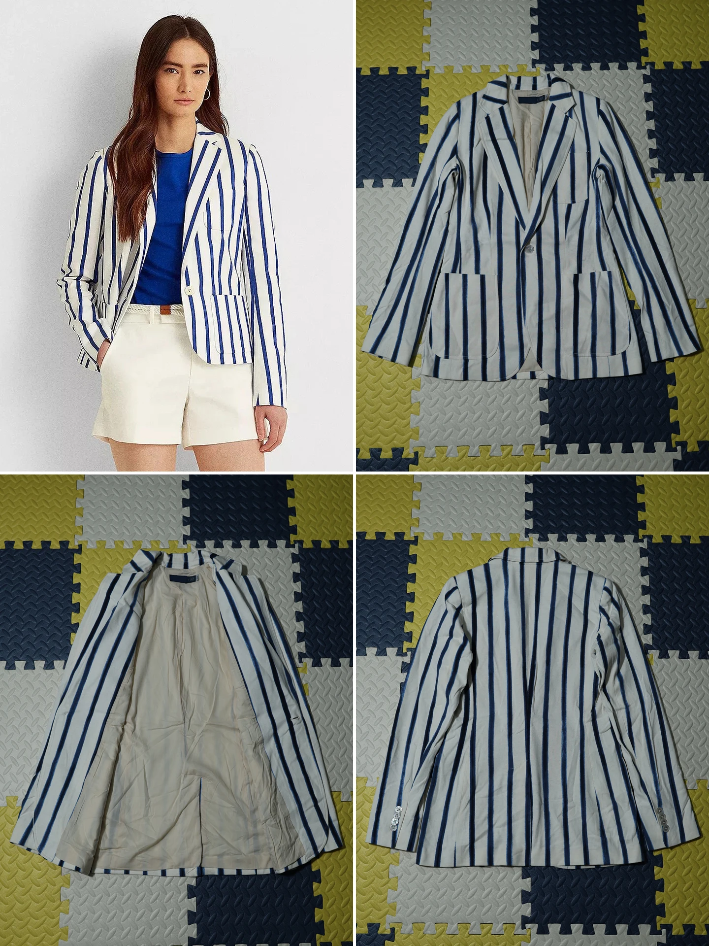 

Spring 2026 Slim Fit Tie Dye Striped Women's Classic College Sle Top Coat Long Sve No Brand Chinese Made