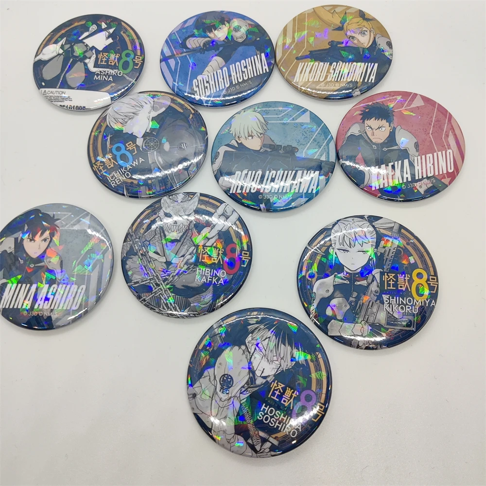 Anime Kaiju Kaijuu 8 KAFKA HIBINO MINA ASHIRO Pin insignia Cosplay dibujos animados Garniture Itabag Bedge botón broche papá regalo