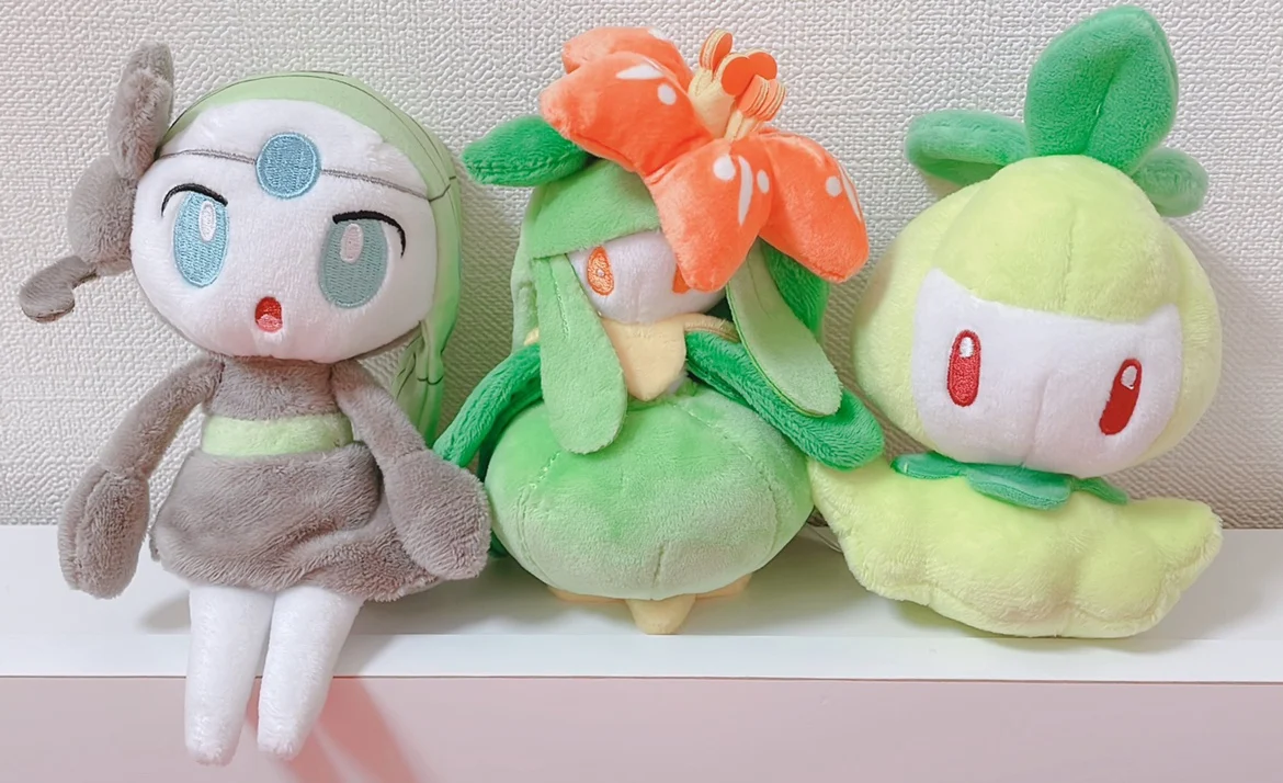 Genuine Pokemon Fit Series Dolls Plush Toy Meloetta Emolga Krookodile Sewaddle Crustle Drilbur Stuffed Doll Anime Pocket Monster