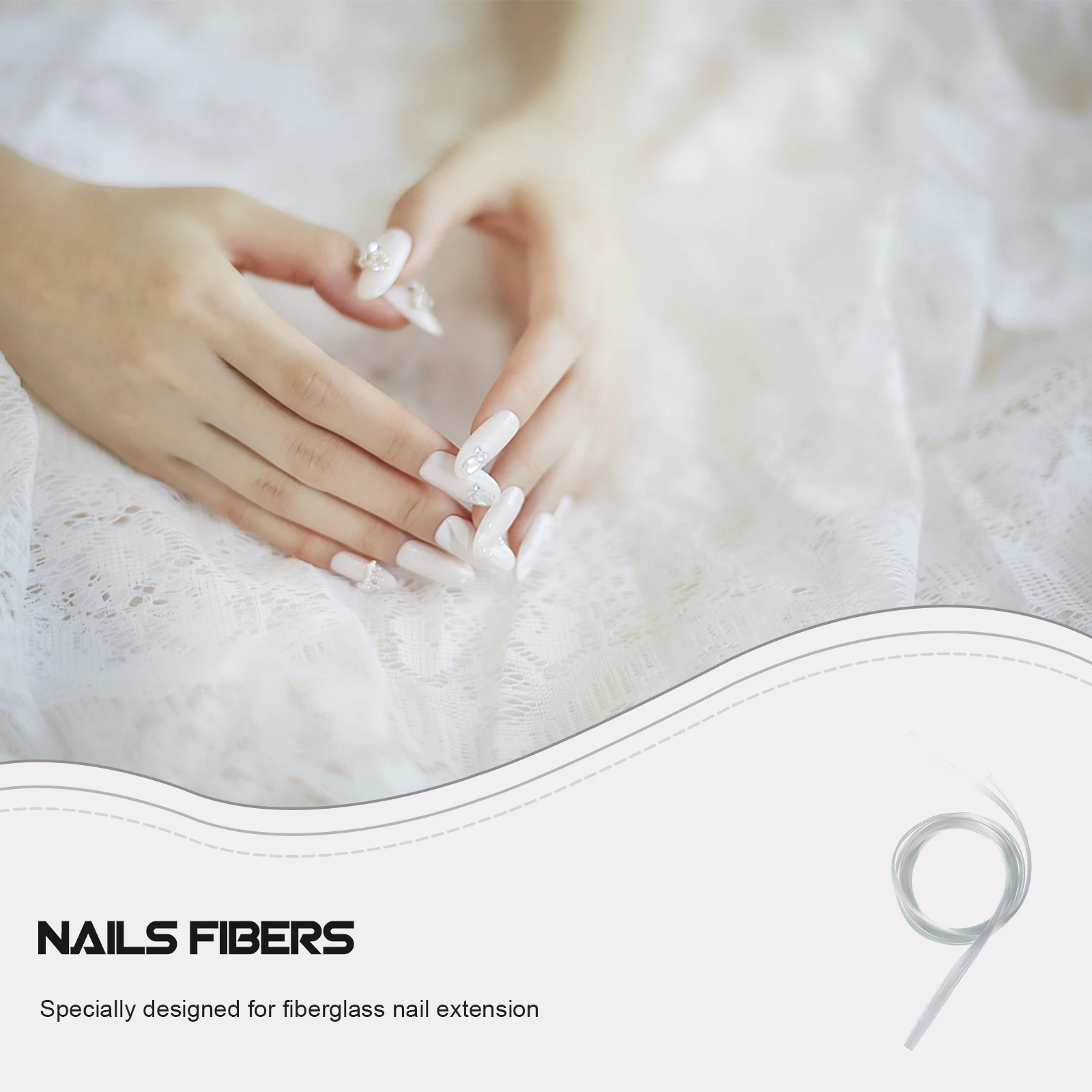 

Волокно для дизайна ногтей, 1 м, наращивание из стекловолокна, естественный вид, регулируемая длина, форма, подходит для начинающих до 30 лет