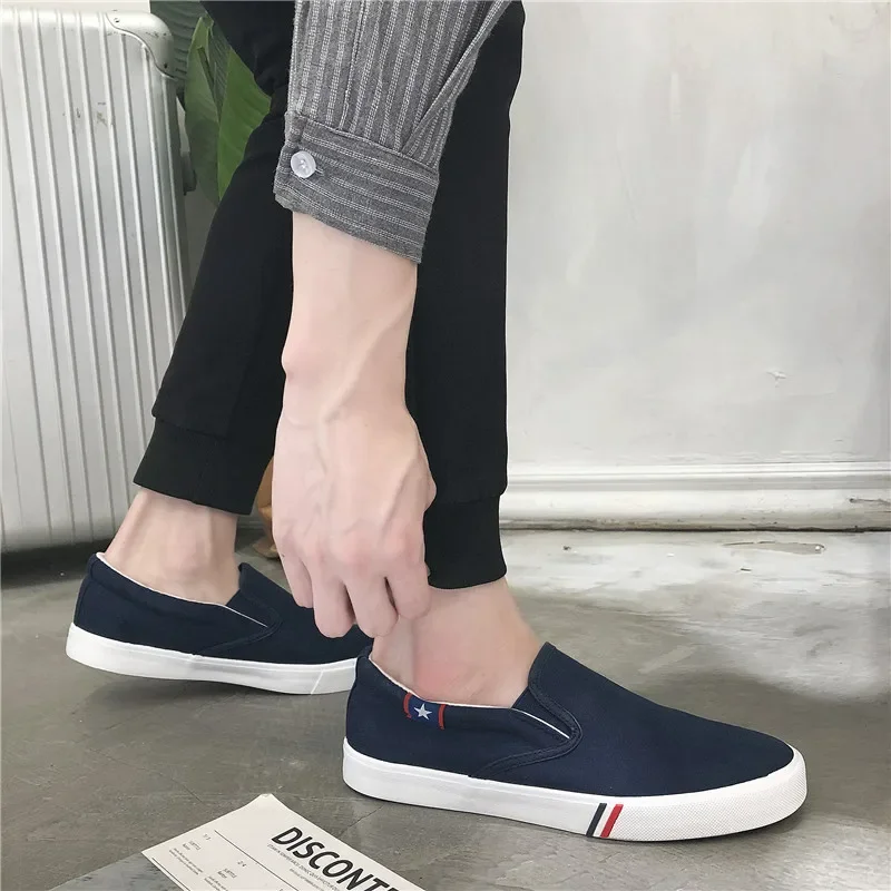 Men Canvas Shoes Man Slip on Low Top Lovers Shoe Women Mens Loafers Vulcanize Walking Shoe Men\'s for Plus Size 44 45 46 47 48