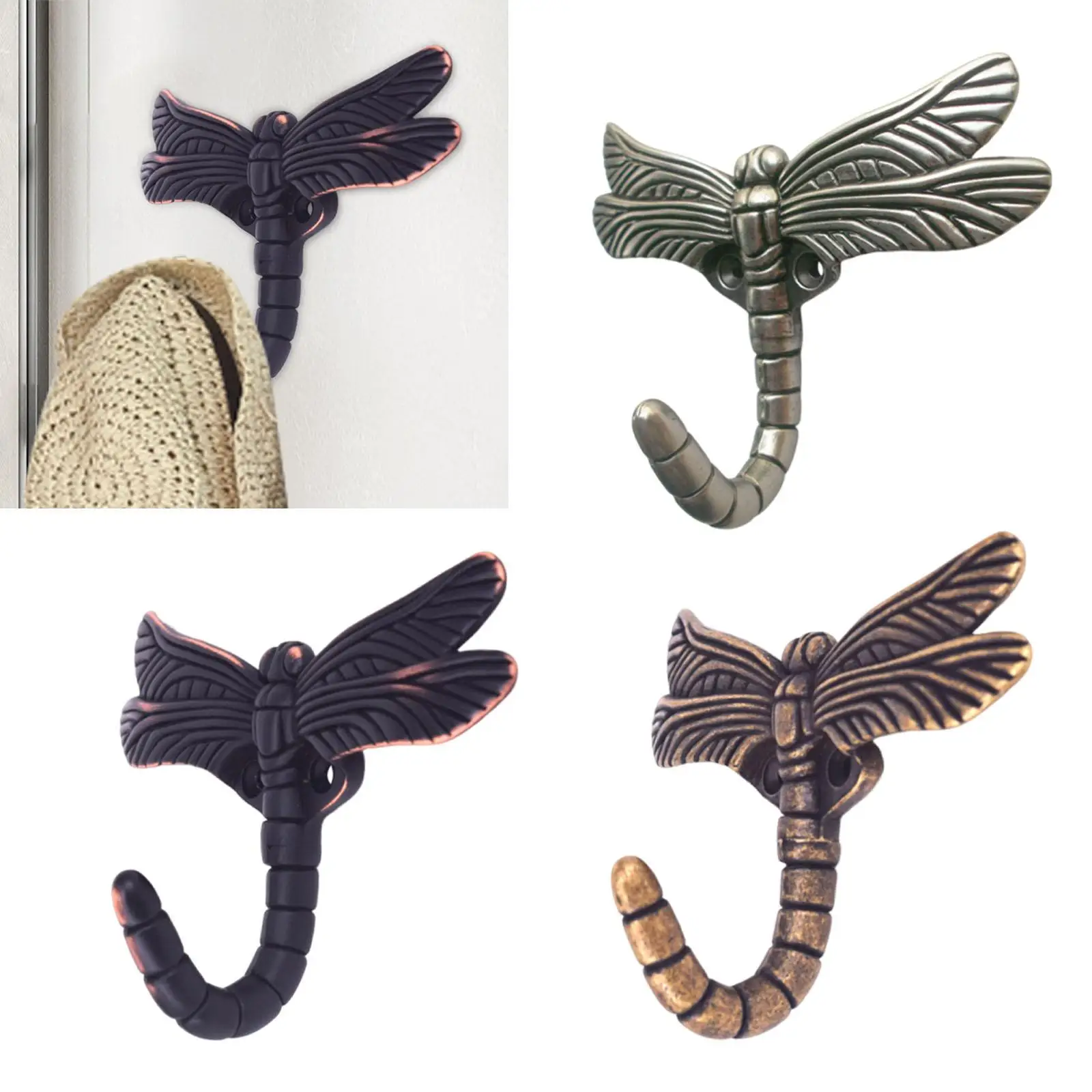 

Dragonfly Wall Hook Brass Home Organisation Hardware for Purse Towel Keys
