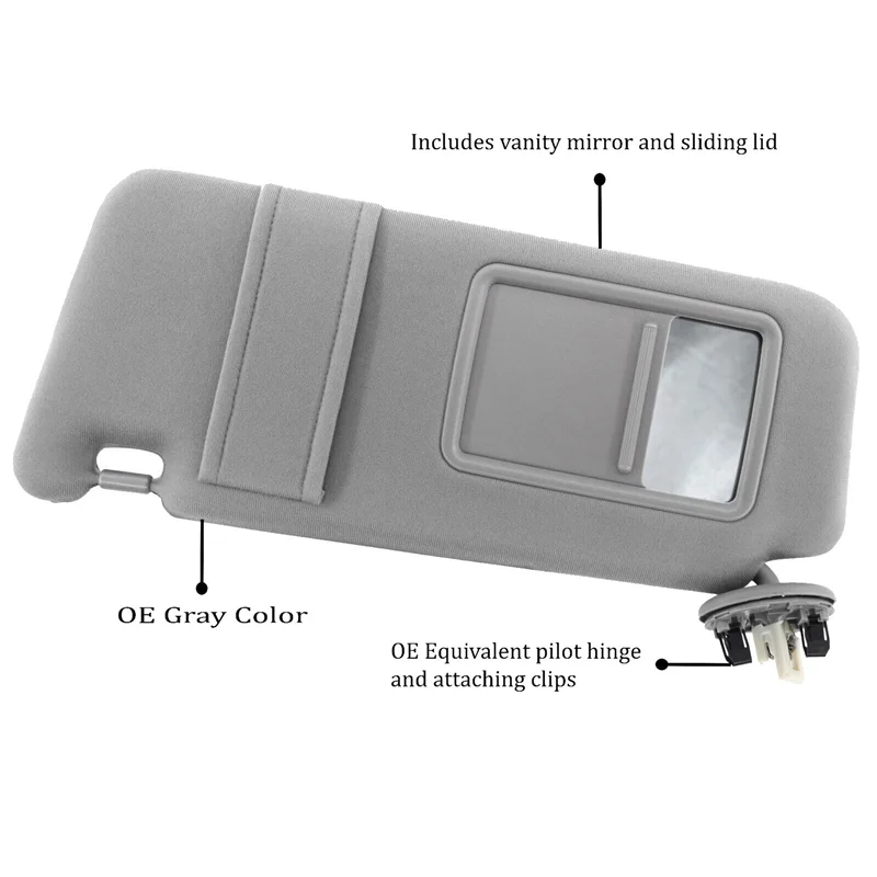 

Right Side Gray Car Sun Visor Shade for Toyota Camry 2007 2008 2009 2010 2011 with Sunroof and Lightscar