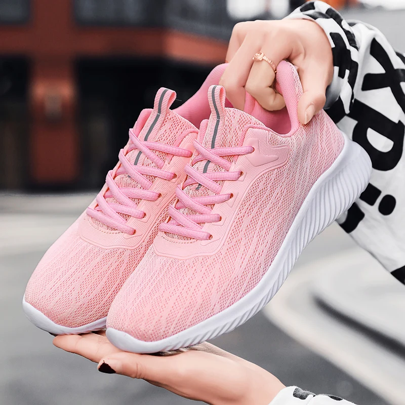 women's sneakers outdoor running shoes mesh casual walks shoe for women light jogging gym trainers tennis shoes sports lace-up
