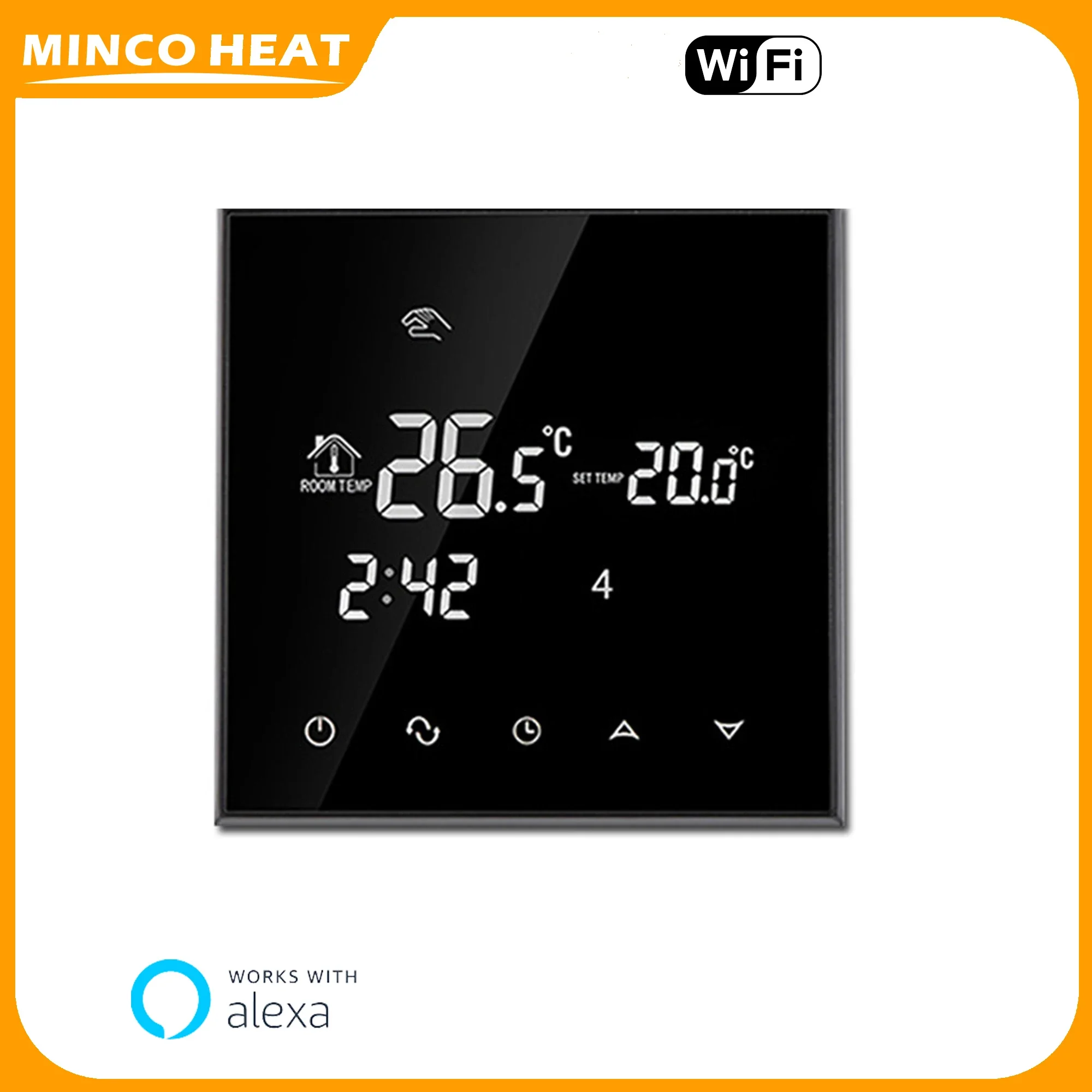 Minco Heat Smart Wifi Termostato 3A/16A para aquecimento de piso/caldeira de água/gás LCD Touch Screen Termostato com sensor