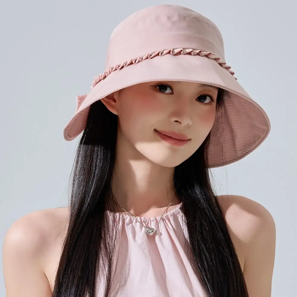 الأزياء القوس صياد قبعة عارضة رقيقة بلون واقية من الشمس قبعة مصدات الرياح حبل قبعة الشمس ظلة حوض قبعة الصيف في الهواء الطلق