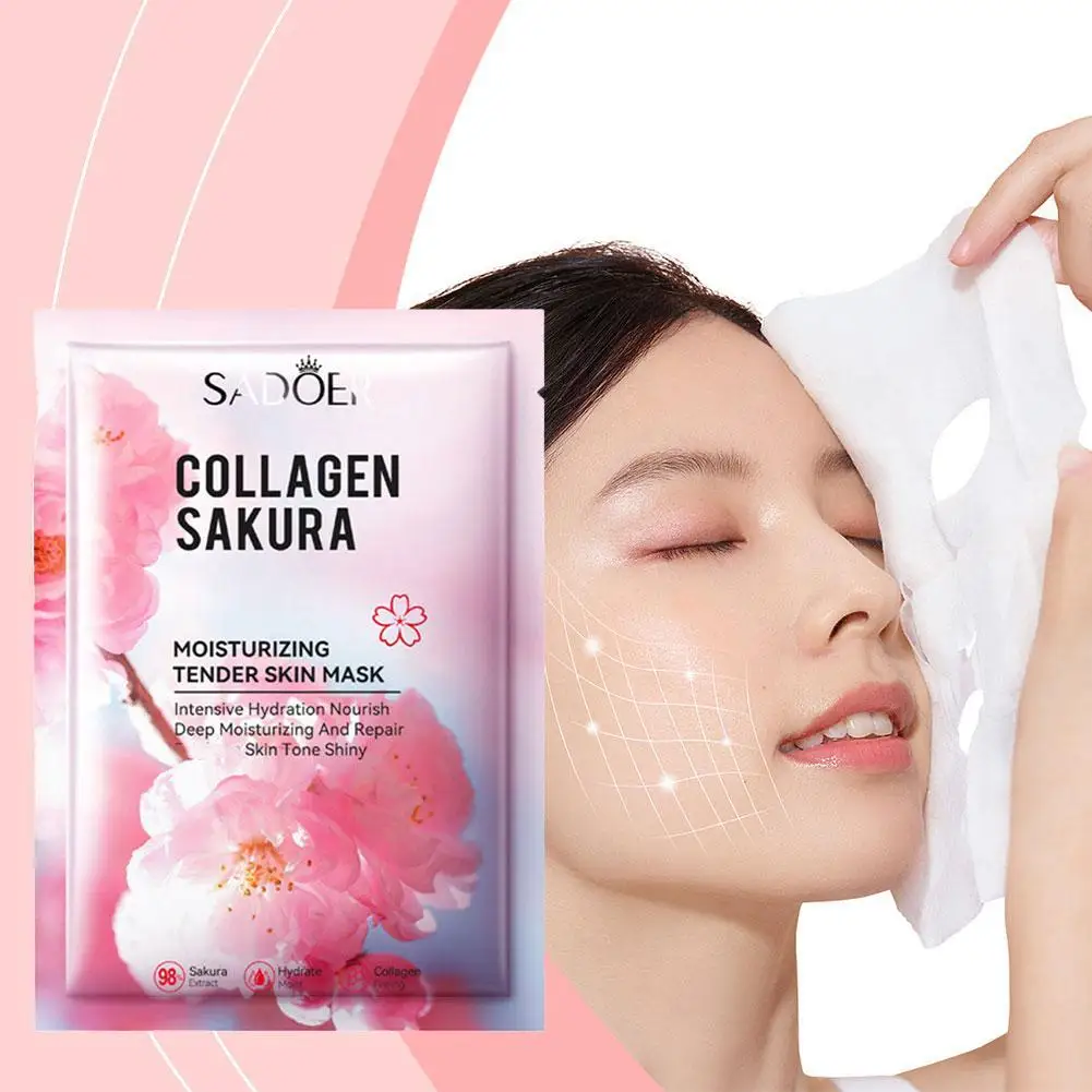 

Sakura Collagen Mask Deep Hydrating Moisturing Skin Conditioning Brightening Deep Cleansing Smoothing Skin Care Product