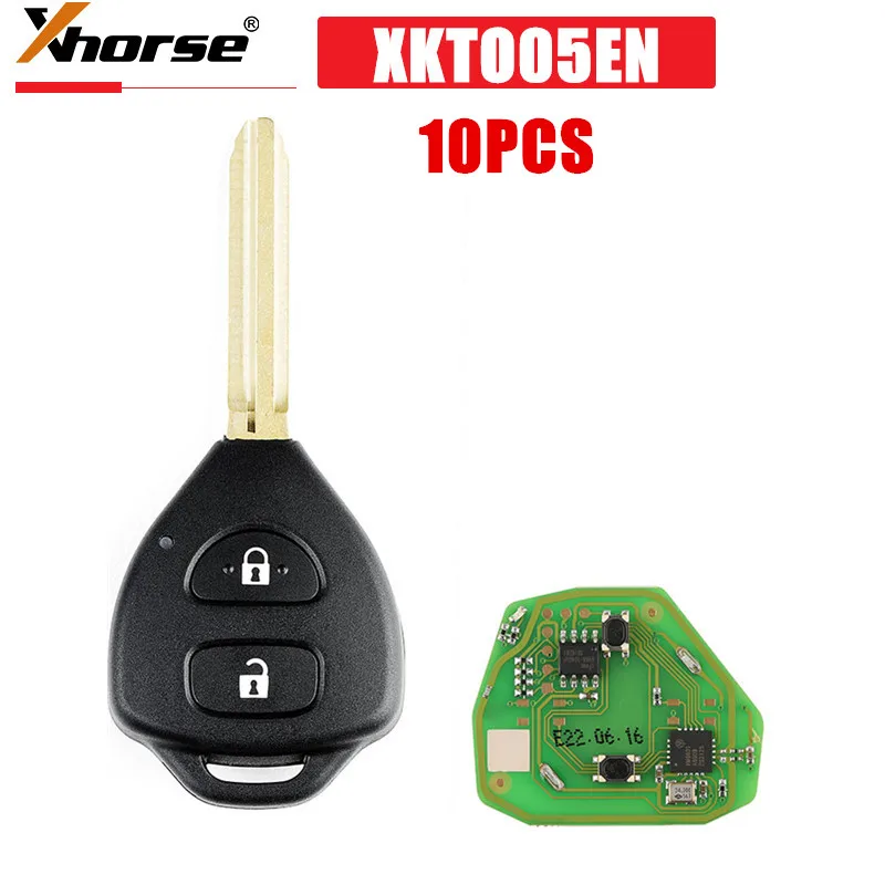 

10PCS/LOT XHORSE XKTO05EN Wired Universal Remote Key for Toyota Style Flat 2 Buttons VVDI Tool English version