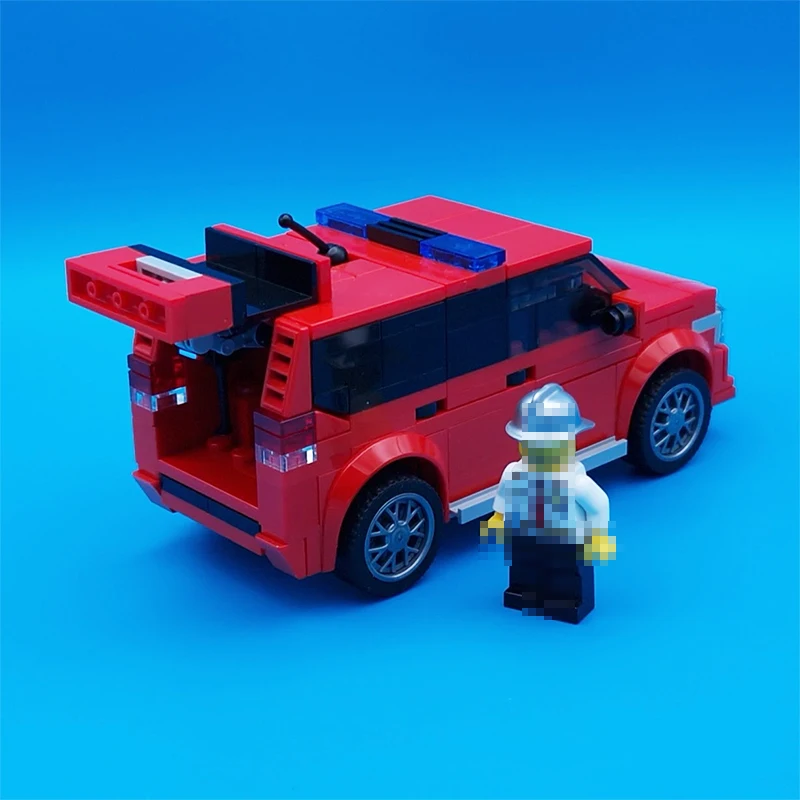 Bloques de construcción MOC para niños, coche de bomberos para armar juguete de ladrillos, serie City, ideal para regalo de Navidad