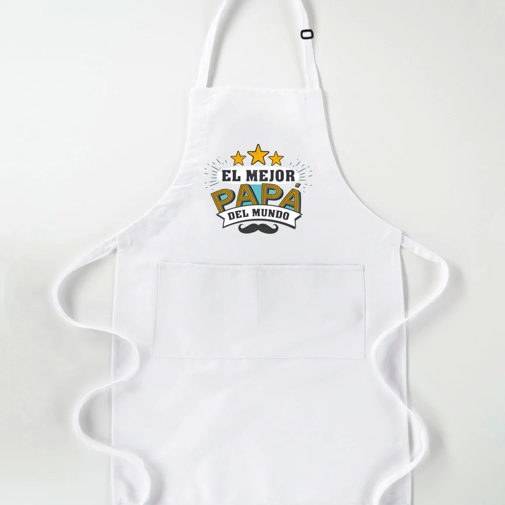 The Best Dad in The World Print Aprons Father\'s Day Apron Gift for Daddy Best Dad Ever Cooking Aprons with Pockets Kitchen Apron