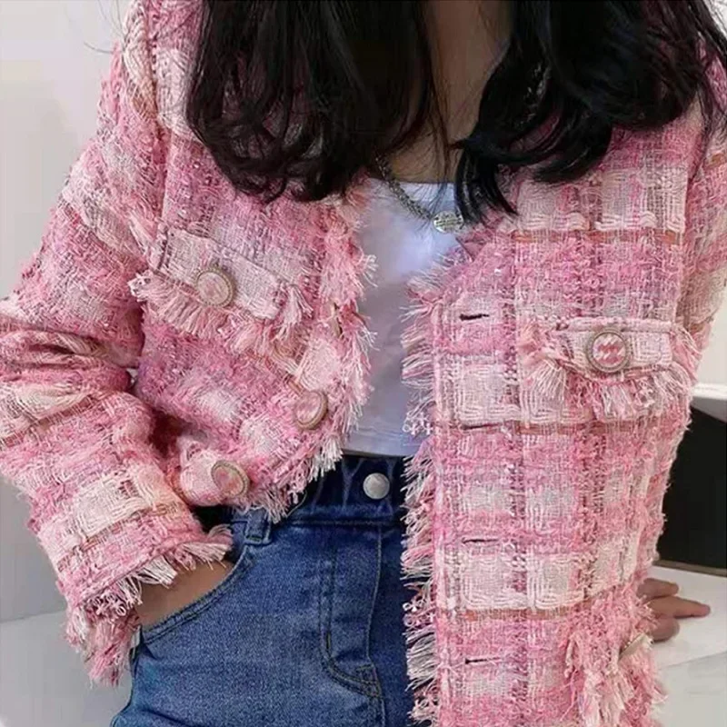 Children Long Sleeve Blouse Jacket Autumn Tops Short Coats Wool Plaid Spring Princess Girls Bolero Casual Toddler Baby Blazer