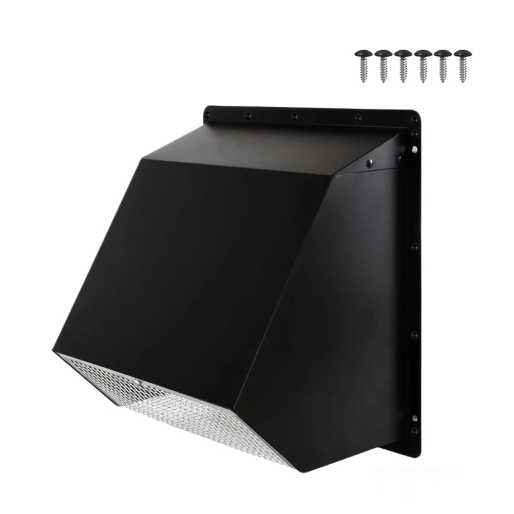 

Настенная вытяжная вентиляционная решетка 6 дюймов для уличной кухонной вытяжки, сушилки и вентилятора для ванной комнаты, оцинкованная сталь, черная