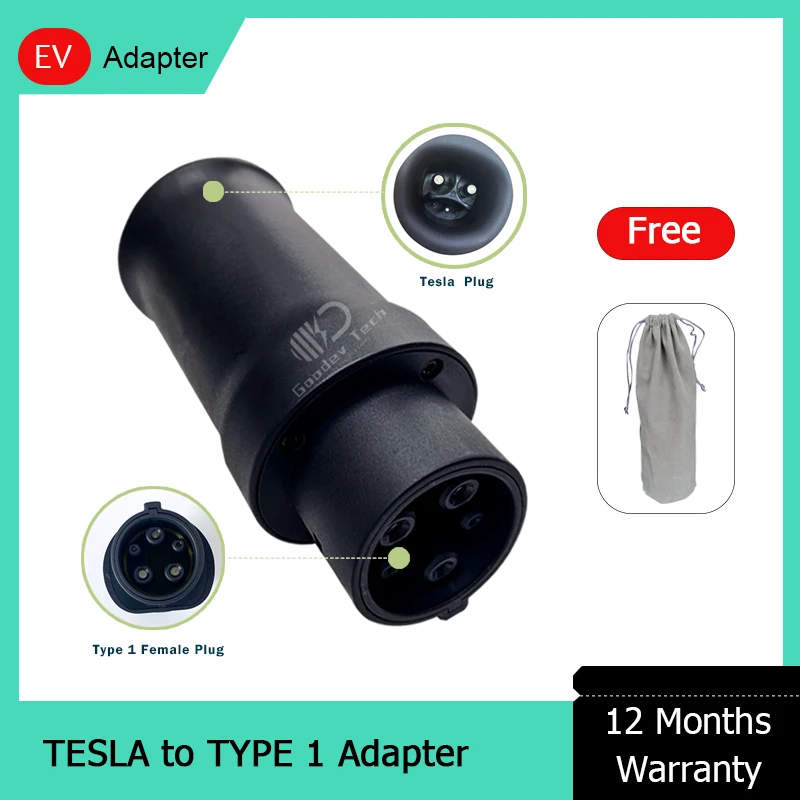 32A 48A 50A NACS Tesla Super Electric Car Charger To Type 1 J1772 EV Charger Adapter Converter Electric Car Charging